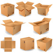© kasheev - Open and closed delivery cardboard 3d realistic decorative isolated vector illustration
