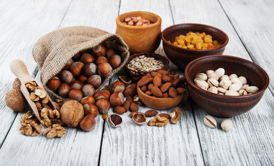 Wall Mural - different types of nuts