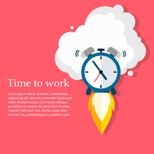 Time To Work. Time Is Running Out. Vector Design