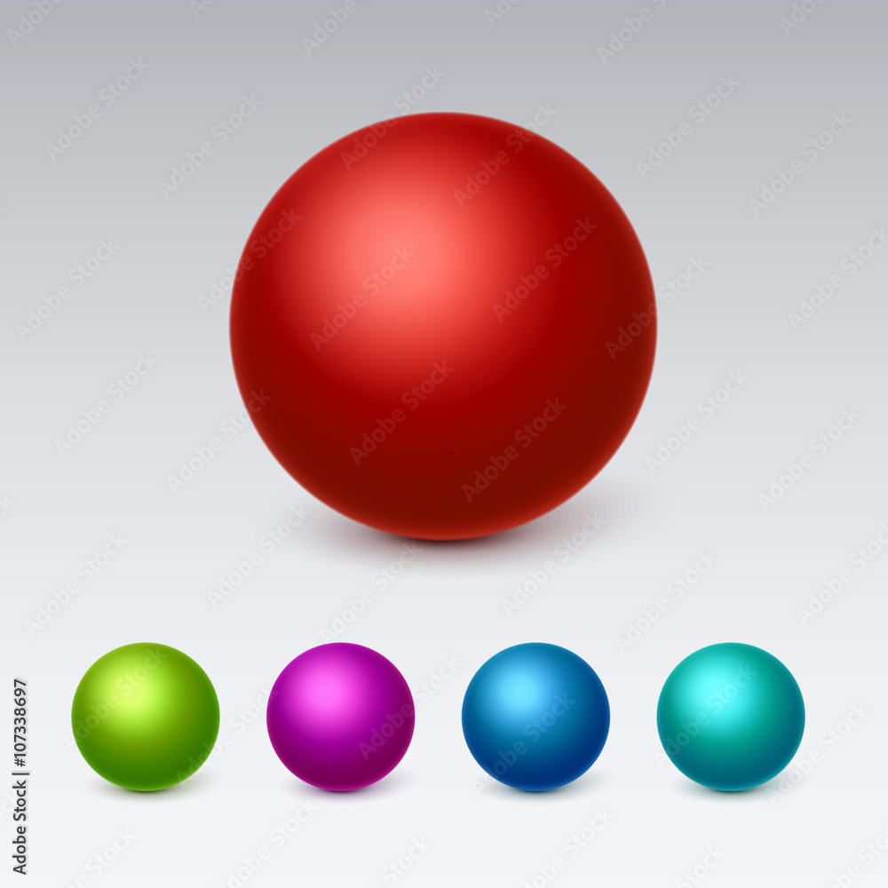 3d Spheres icons set collection. Vector illustration - obrazy, fototapety, plakaty 