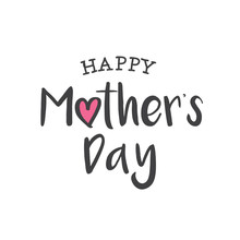 Happy Mothers Day Card. Editable Logo Vector Design.