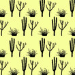 © kstudija - Cactus pattern vintage retro vector background