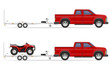 car pickup with trailer vector illustration