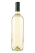 White wine bottle isolated on white, clipping path