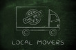 moving company truck with The Best sign, local movers