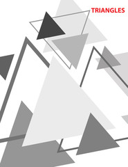 Poster - Simple bw geometric pattern of triangles. Vector graphic