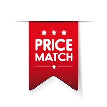 Price Match Red Ribbon Vector
