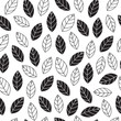 Black-white seamless leaf pattern