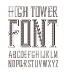 Poster - Vector handy crafted vintage label font