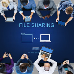 Wall Mural - file sharing computer data digital document concept