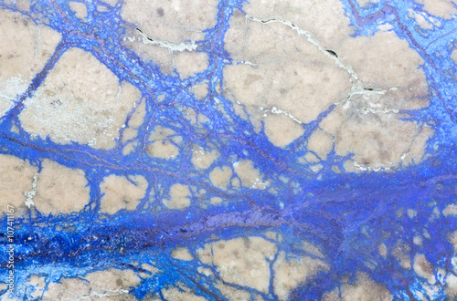 Plakat na papierze fotorealistycznym Tekstura błękitnego mineralnego azurytu miedzi