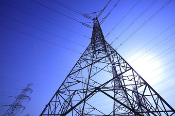 High-voltage power transmission towers