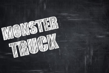 Sticker - Chalkboard writing: monster truck sign background