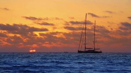 Canvas Print - Mallorca es trend beach sunset in Mallorca at Balearic islands of spain