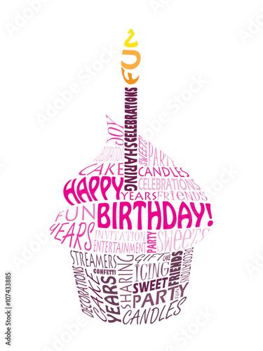 Download HAPPY BIRTHDAY Cupcake with One Candle - Buy this stock ...