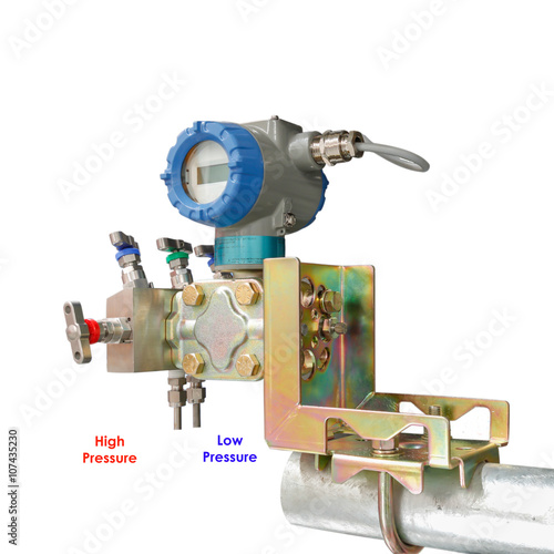 Installation of differential pressure transmitter with 5way mani Stock Photo Adobe Stock