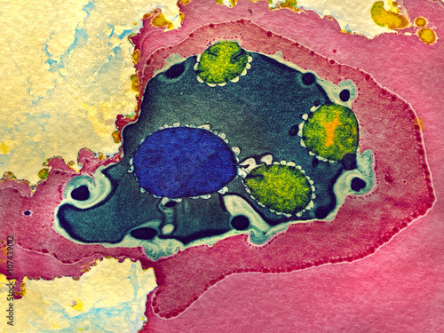 Tapeta ścienna Kolorowe wzory na papierze akwarelowym marbling unikatowe tło