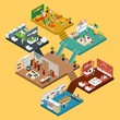 Shopping Mall Isometric concept