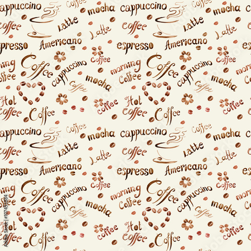 Naklejka nad blat kuchenny Graficzny wzór z kawą