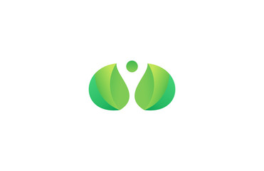 Poster - leaf circle human fit logo