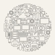 © anna_leni - Gadgets and Devices Line Icons Set Circle Shape