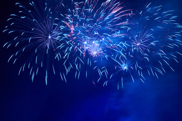 blue colorful fireworks