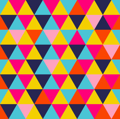 Wall Mural - Colorful triangle geometric seamless pattern