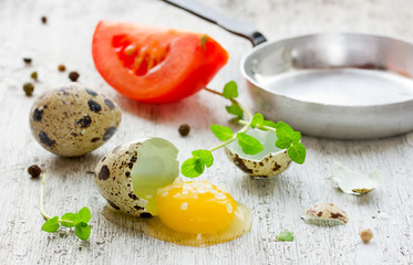 Wall Mural - Ingredients for fried eggs