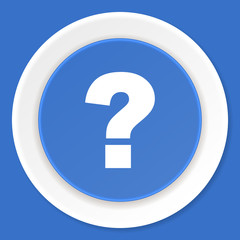 Poster - question mark blue flat design modern web icon