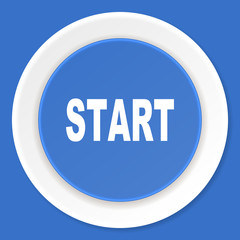 Aufkleber - start blue flat design modern web icon