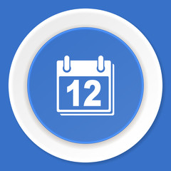 Poster - calendar blue flat design modern web icon