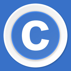 Poster - copyright blue flat design modern web icon