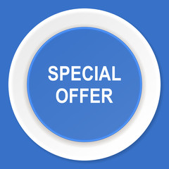 Poster - special offer blue flat design modern web icon