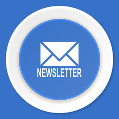 Poster - newsletter blue flat design modern web icon