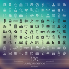 Wall Mural - Set of jurisprudence icons