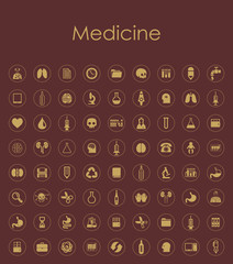 Canvas Print - Set of medicine simple icons