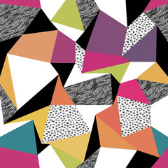 Aufkleber - Geometric seamless pattern in retro style. Vintage background. C