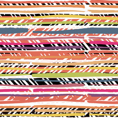 Aufkleber - Abstract hand drawn colors stripes pattern. Seamless.