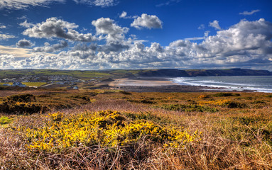 Canvas Print - Widemouth Bay North Cornwall near Bude UK in HDR