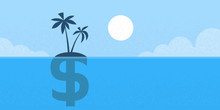 Dollar Sign Offshore Island Concept Flat