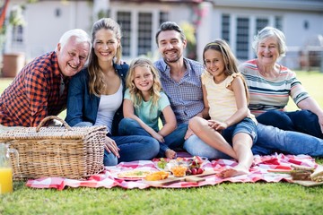 Happy family having a picnic