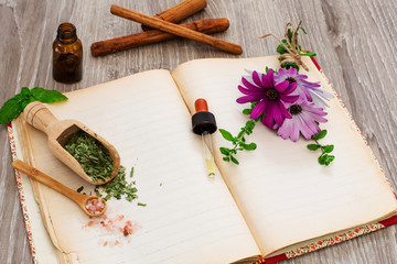  medical herbs recipe book with essence dropper and medical herbs