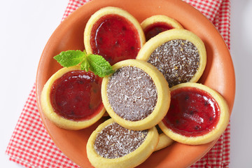 Poster - Jam  and chocolate filled tartlets