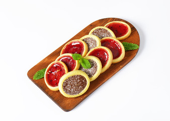 Canvas Print - Jam  and chocolate filled tartlets