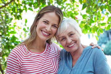portrait of happy mother and daughter