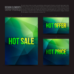 Wall Mural - vector design elements: flayer, card, banner. hot sale, hot offer, hot price. vector design template