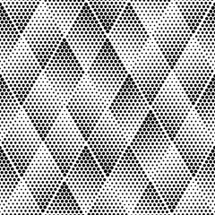 Sticker - Vector geometric halftone seamless pattern. Retro pointillism vector seamless background. Vector old school design. Vector dotted texture