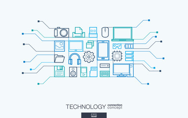 circuit board vector background, with connected flat design icons. illustration for digital, interne