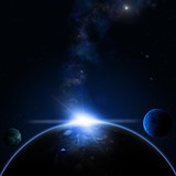Fototapeta Kosmos - Space Solar Eclipse