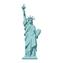 Isolated Statue Of Liberty On White Background. 